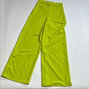 Saints Bright Lime Green Wide-Leg Pants Size S NWOT